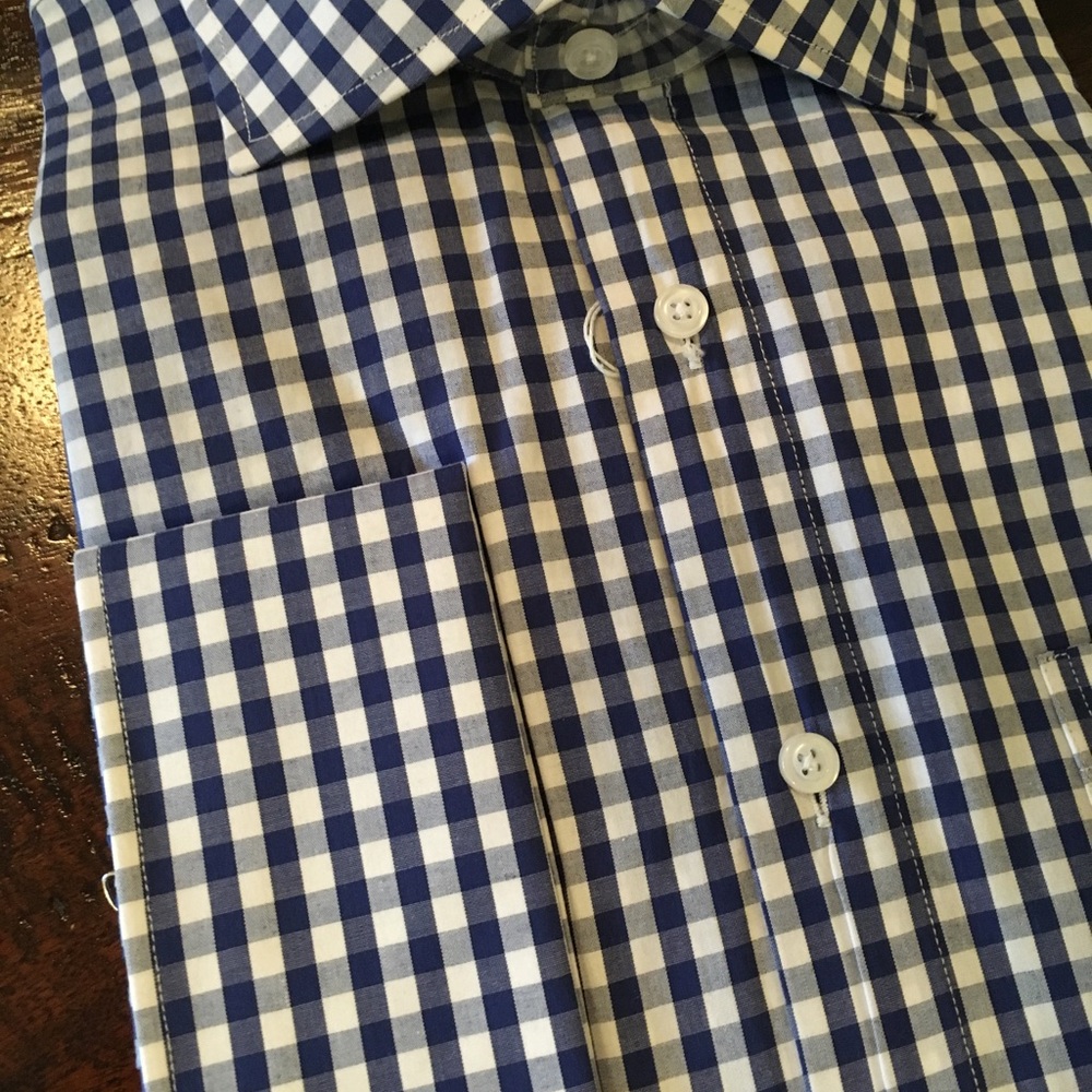 NEW MEN’S ASSANTE DRESS SHIRT NAVY GREY WHITE